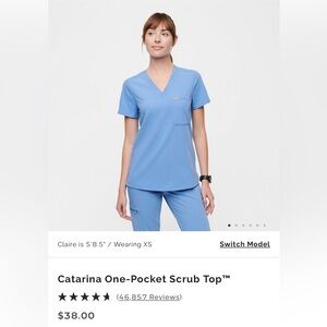Figs Catarina Scrub Top Ceil blue XS